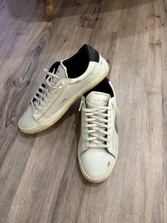 Oliver Cabell Other - Oliver Cabell Low 1 Cream Black Leather Sneakers Size 11